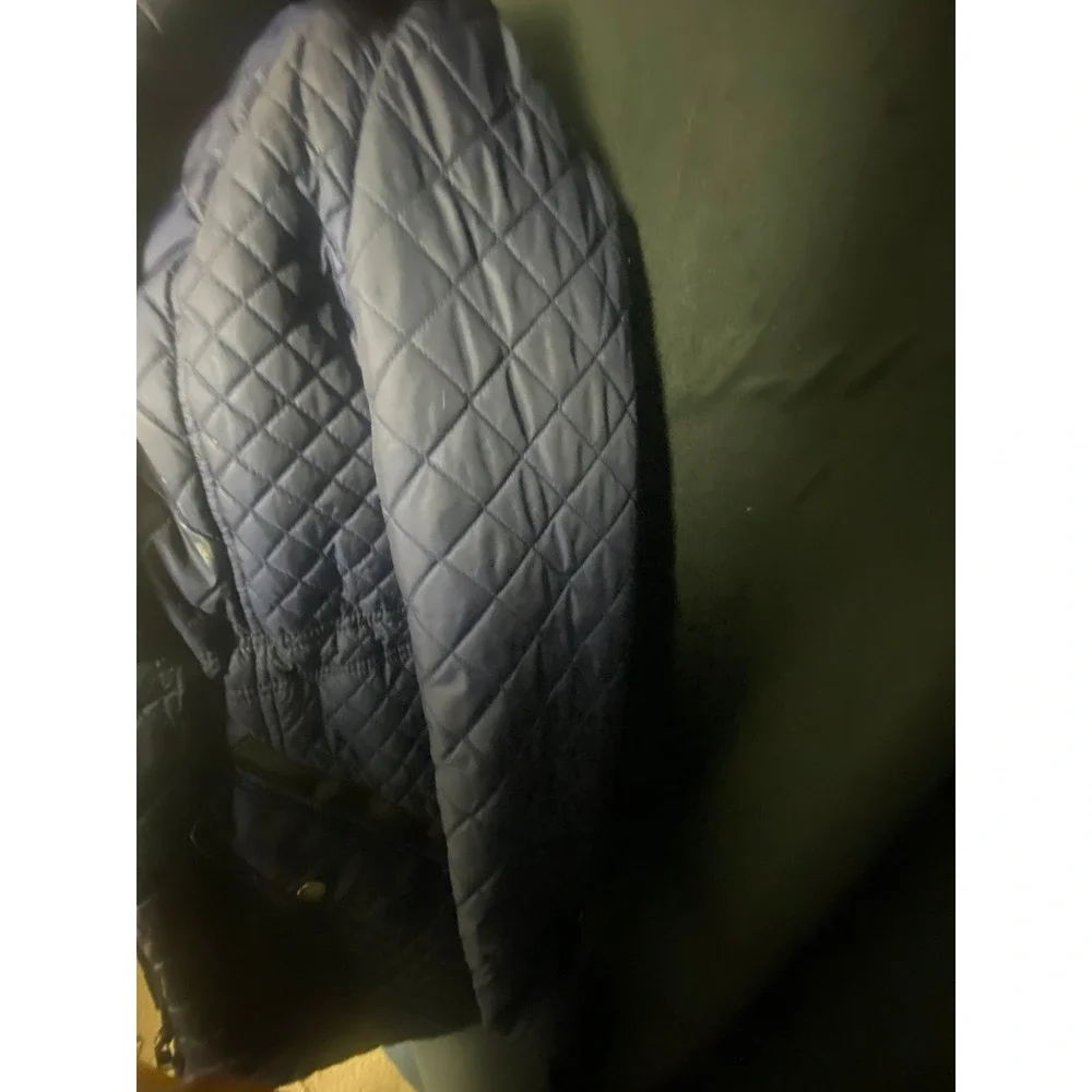 Covington Women's Quilted Jacket / Coat‎ (Blue, Snap & Zip Front)